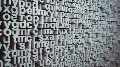Abstract Letters Random Motion, 3d Loopable Animation 4k Stock Footage 71834668