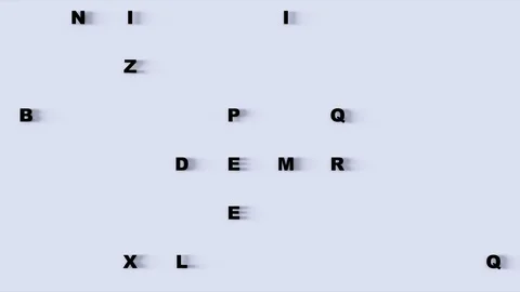 Abstract Letters Random Motion, 3d Loopable Animation 4k Vídeo Stock 123865360