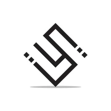 Abstract letters su dots geometric line logo vector Stock Illustration