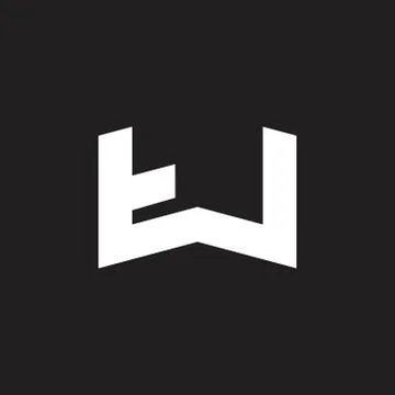Abstract letters tw simple geometric logo vector Stock Illustration