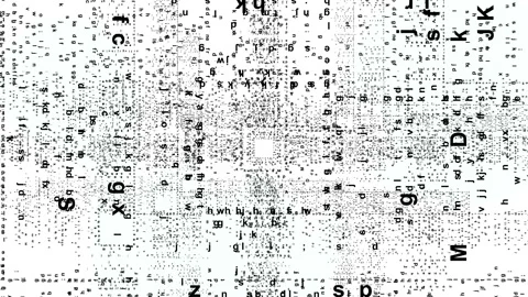 Abstract Letters Words Text in 3D Space Background Seamless Loop Animation 스톡 동영상 111477854