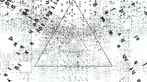 Abstract Letters Words Text in 3D Space Background Seamless Loop Animation Stock-Footage 111477905