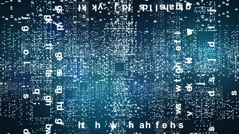 Abstract Letters Words Text in 3D Space Background Seamless Loop Animation 스톡 동영상 111478176