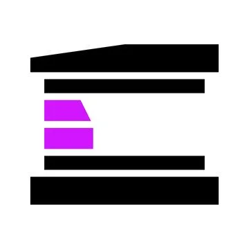 Abstract library icon. Concept of knowledge, education, and research. Stock Illustration