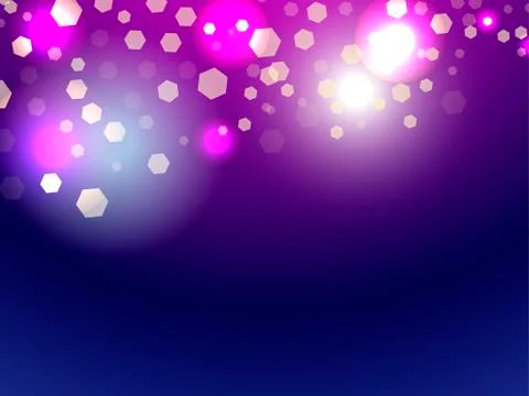 Abstract light background. Bokeh effect. Hexagons on violet gradient. Vector  Ilustración de archivo
