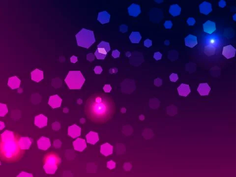 Abstract light background. Bokeh effect. Hexagons on violet gradient. Vector  Ilustración de archivo