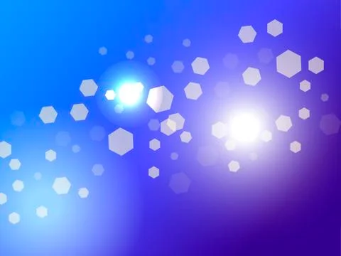 Abstract light background. Bokeh effect. Hexagons on blue gradient. Vector il Stock-Illustration