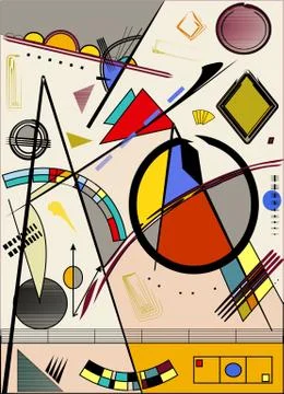 Abstract  light  background ,inspired by the  painter kandinsky Stock Illustration