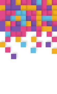 Abstract light background with many multicolored squares - Vector Abstract... 스톡 사진