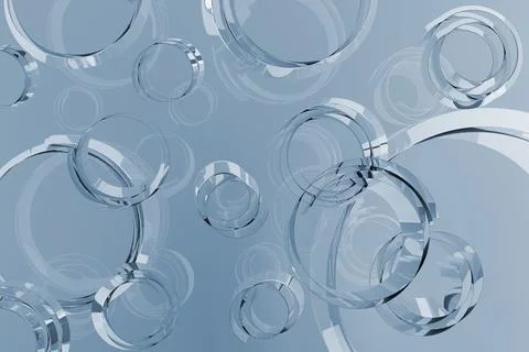 Abstract light background - pattern of bubbles, curls, circles of grey glossy Stockillustratie