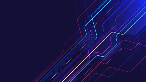 Abstract light background with transparent hexagons and neon colored lines Stock Illustration