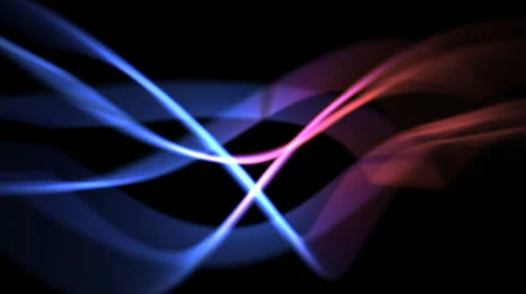 Abstract light background of two-colored energy lines in red and blue (FULL HD) Video stock 37423662
