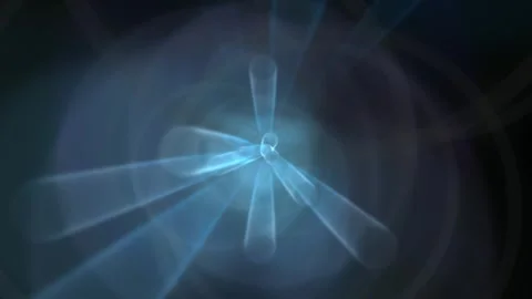 Abstract Light Beam and Wave Pattern in Dark Cosmic Space Background Video stock 345448738