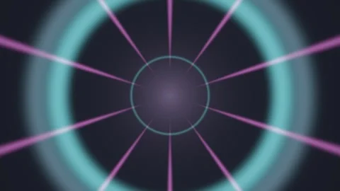 Abstract light beams forming concentric circles in dark Stock Footage 340272104