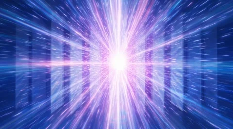 Abstract light beams through prism glass panels Stock Footage 331456813