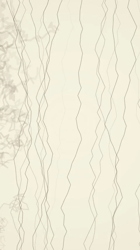 Abstract Light Beige Background with Delicate Wavy Lines and Geometric Patter Stock Footage 347695279