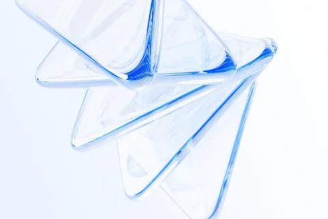 Abstract light blue 3d background with glass transparent triangle plates Stock Illustration
