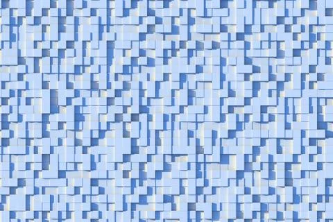 Abstract Light Blue 3d Geometric Small Cube Background Design Pattern in Sun Ilustración de archivo