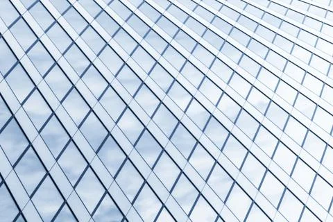 Abstract light blue architectural texture, glass and metal building wall Stock-Fotos