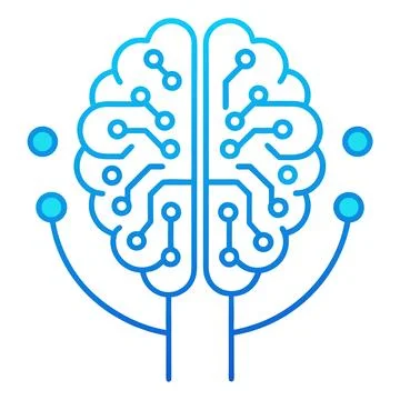Abstract Light Blue Artificial Intelligence Brain Illustration Stock Illustration