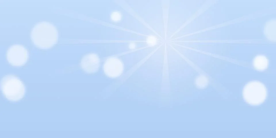 Abstract light blue background with glowing sun rays and bokeh Stock Illustration