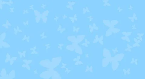 Abstract Light Blue Butterfly Pattern Background with Soft Flying Silhouettes Stock Illustration
