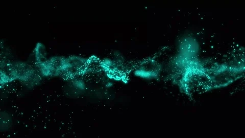 Abstract light blue clean, soft, shiny and blurred particle moving on black.. Stock Footage 295194061