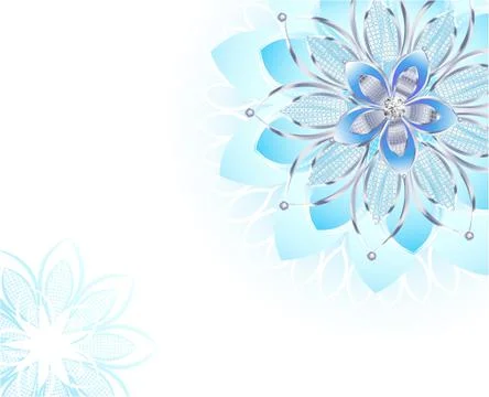 Abstract light blue flower Stock Illustration