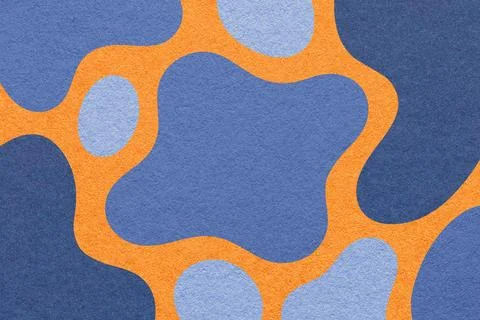 Abstract light blue, orange, navy paper texture background with amorphous f.. Stock Illustration