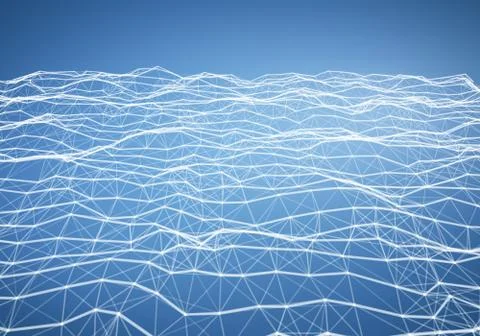 Abstract light blue polygonal relief low poly background Stock Illustration