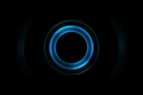 Abstract light blue ring with sound waves oscillating background Stock Illustration