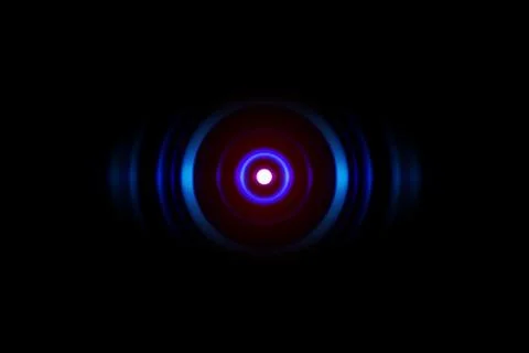 Abstract light blue spiral effect with sound waves oscillating, technology Stock Illustration