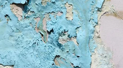 Abstract Light Blue Textured Surface with Grunge Plaster Effect 库存照片