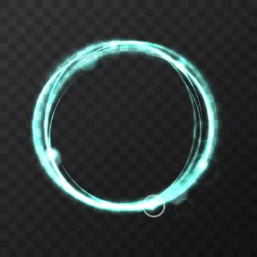 Abstract light blue vector circle on transparent background. Round shining Illustrazione stock