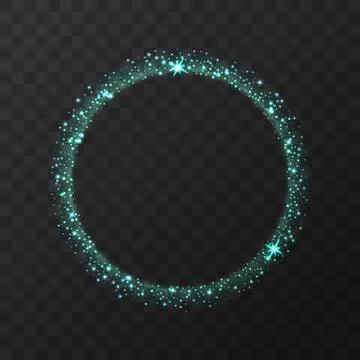 Abstract light blue vector circle on transparent background. Round shining Illustrazione stock