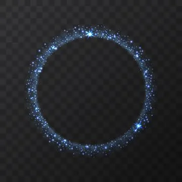 Abstract light blue vector circle on transparent background. Round shining Illustrazione stock