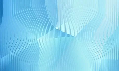 Abstract Light Blue Wavy Background with Geometric Crystal Overlays and Rib.. Illustrazione stock