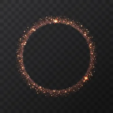 Abstract light bronze vector circle on transparent background. Round shining Stock Illustration