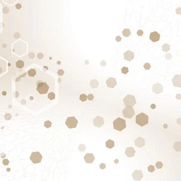 Abstract light brown background with intersecting hexagon shapes and silhouet Stock Illustration