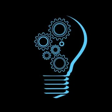 Abstract Light bulb and cog inside.gear icon modern.vector illustration Stock Illustration