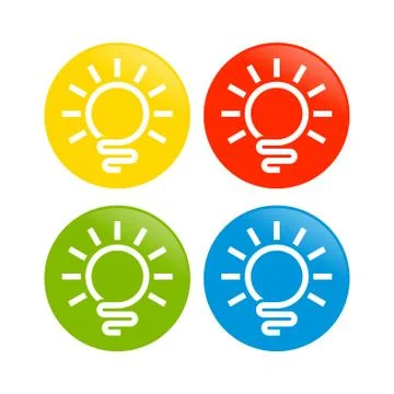 Abstract Light Bulb Circle Icon Stock Illustration