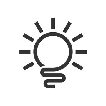 Abstract Light Bulb Line Art Logo Symbol Design Stock Illustration