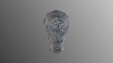 Abstract light bulb from wire. In Ultra HD 4k. Stock Footage 87718533