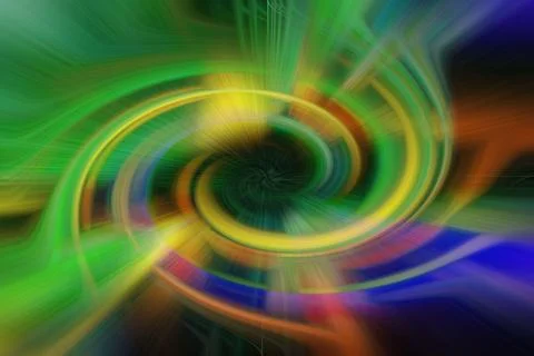 An abstract light circle encapsulates twilight radiance within a landscape .. Illustrazione stock