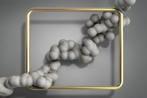 Abstract light color frame as background with soft beton balls 3d render imag Illustrazione stock