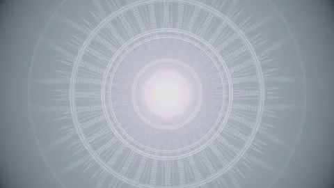 Abstract light design with circular patterns and beams in motion Stock Footage 337386663