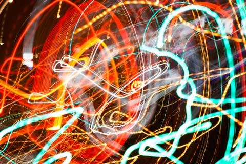 Abstract light diffusions of city lights Stock Photos