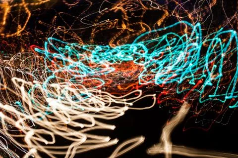 Abstract light diffusions of city lights Stock Photos