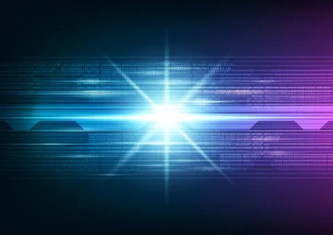 Abstract Light Digital Circuits Technology System Background Stock Illustration