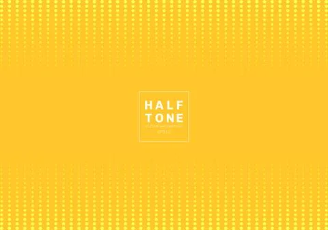 Abstract of light dot pattern halftone design concept yellow background with Stock Illustration